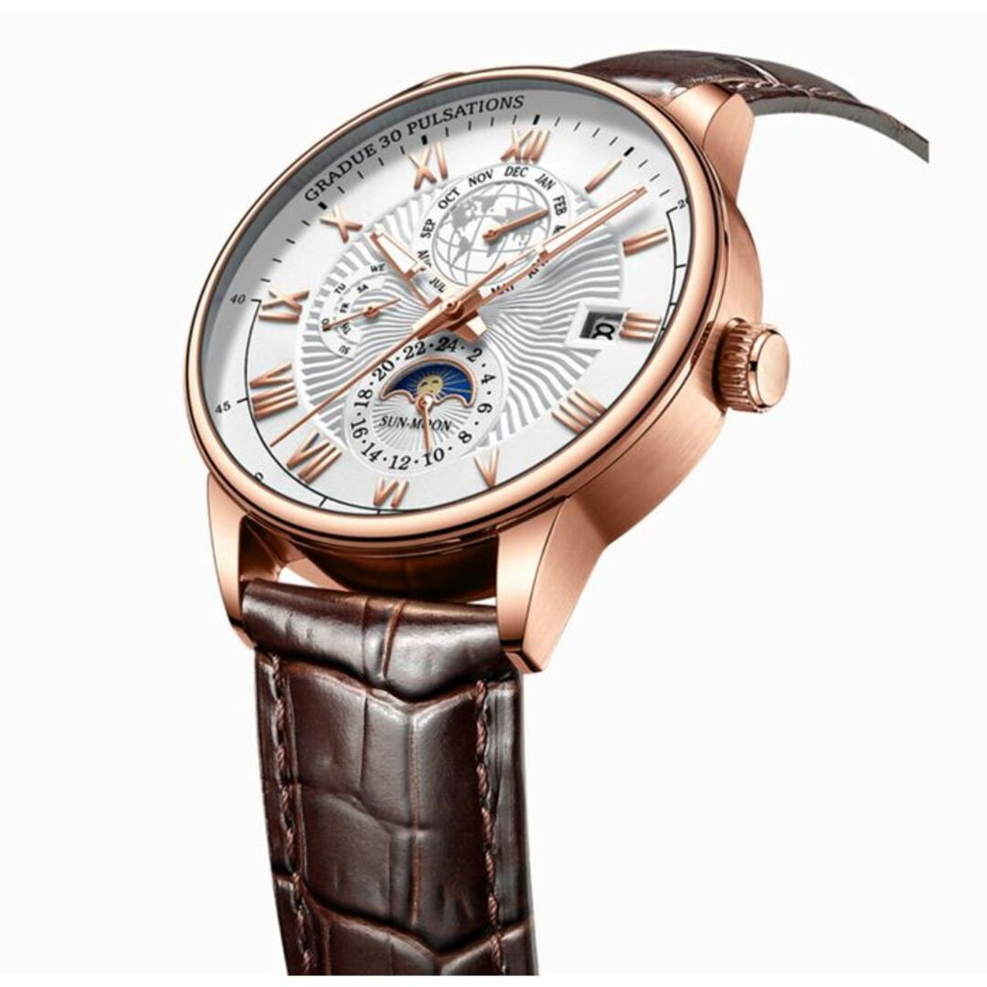 スイスのビジネスベルトメンズクォーツ腕時計POEDAGAR メンズの時計(腕時計(アナログ))の商品写真