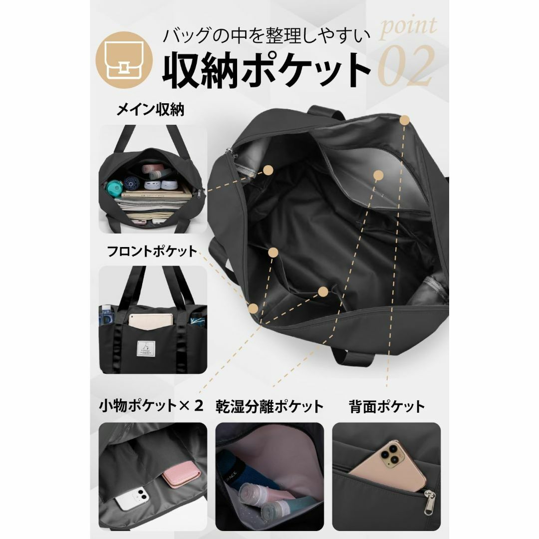 【色: グレー】hichago ボストンバッグ 旅行バッグ 3WAY ２段拡張  その他のその他(その他)の商品写真