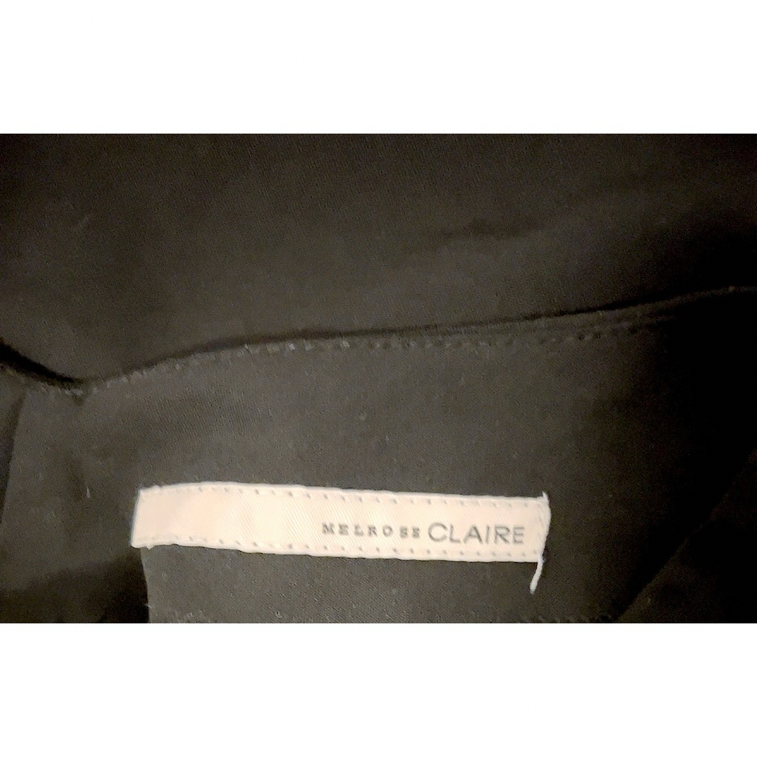 MELROSE claire(メルローズクレール)のMELROSE CLAIRE　Vネック ワンピース　黒　レディース　半袖　夏 レディースのワンピース(ひざ丈ワンピース)の商品写真