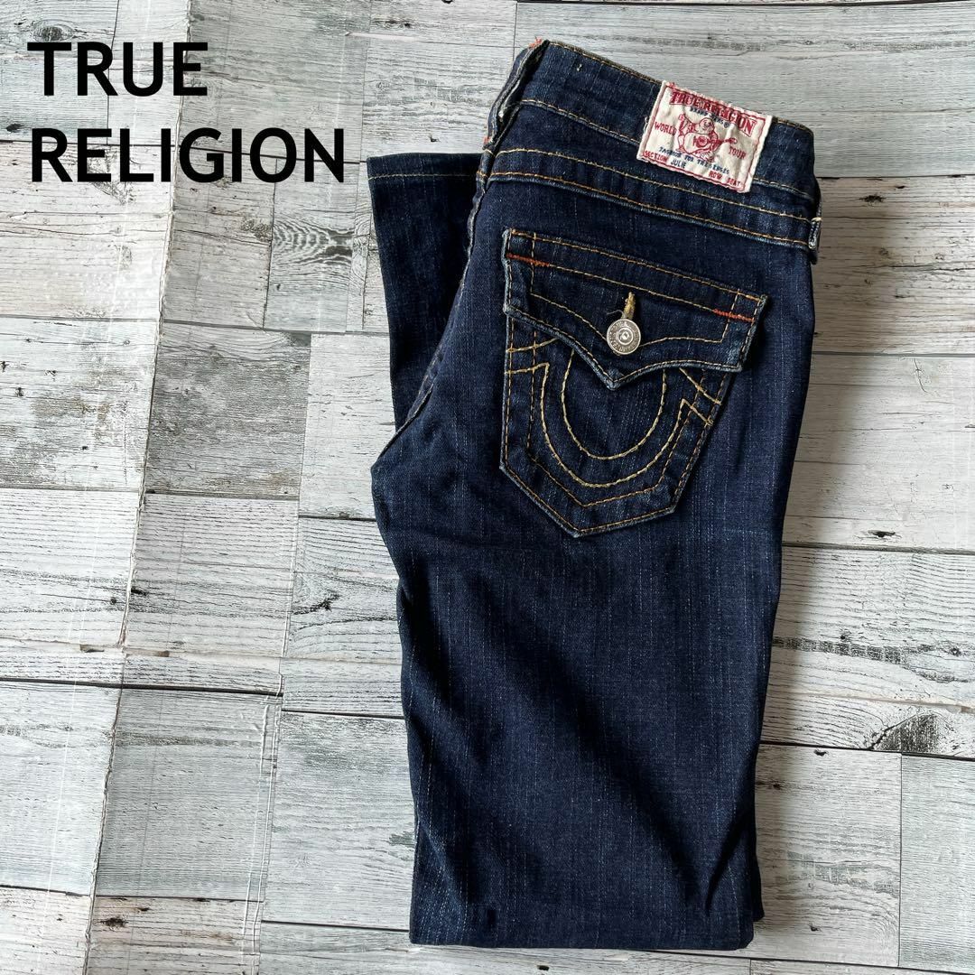 True Religion(トゥルーレリジョン)のトゥルーレリジョンデニムパンツUSA製ローライズスキニーサイズ25 Sレディース レディースのパンツ(デニム/ジーンズ)の商品写真