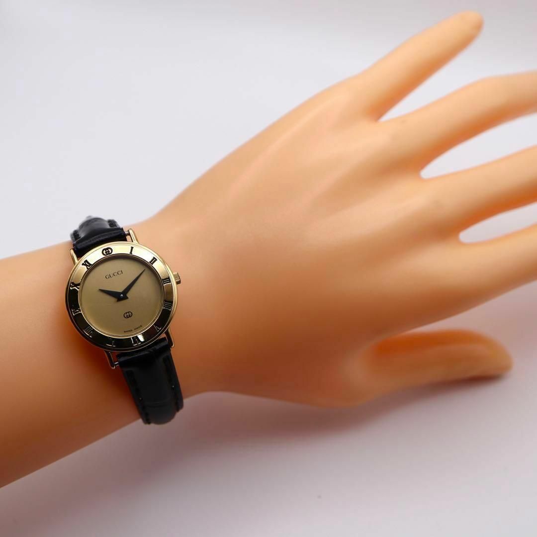 Gucci(グッチ)の良品！GUCCI ローマンベゼル ゴールド ラウンド レディース腕時計 534 レディースのファッション小物(腕時計)の商品写真