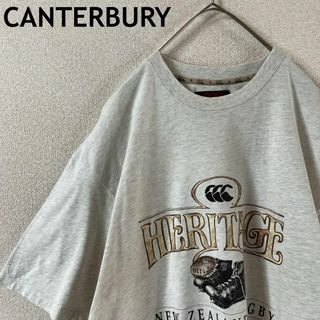 カンタベリー(CANTERBURY)のV3 カンタベリー　tシャツ 半袖　灰　ヴィンテージ　Mメンズ(Tシャツ/カットソー(半袖/袖なし))