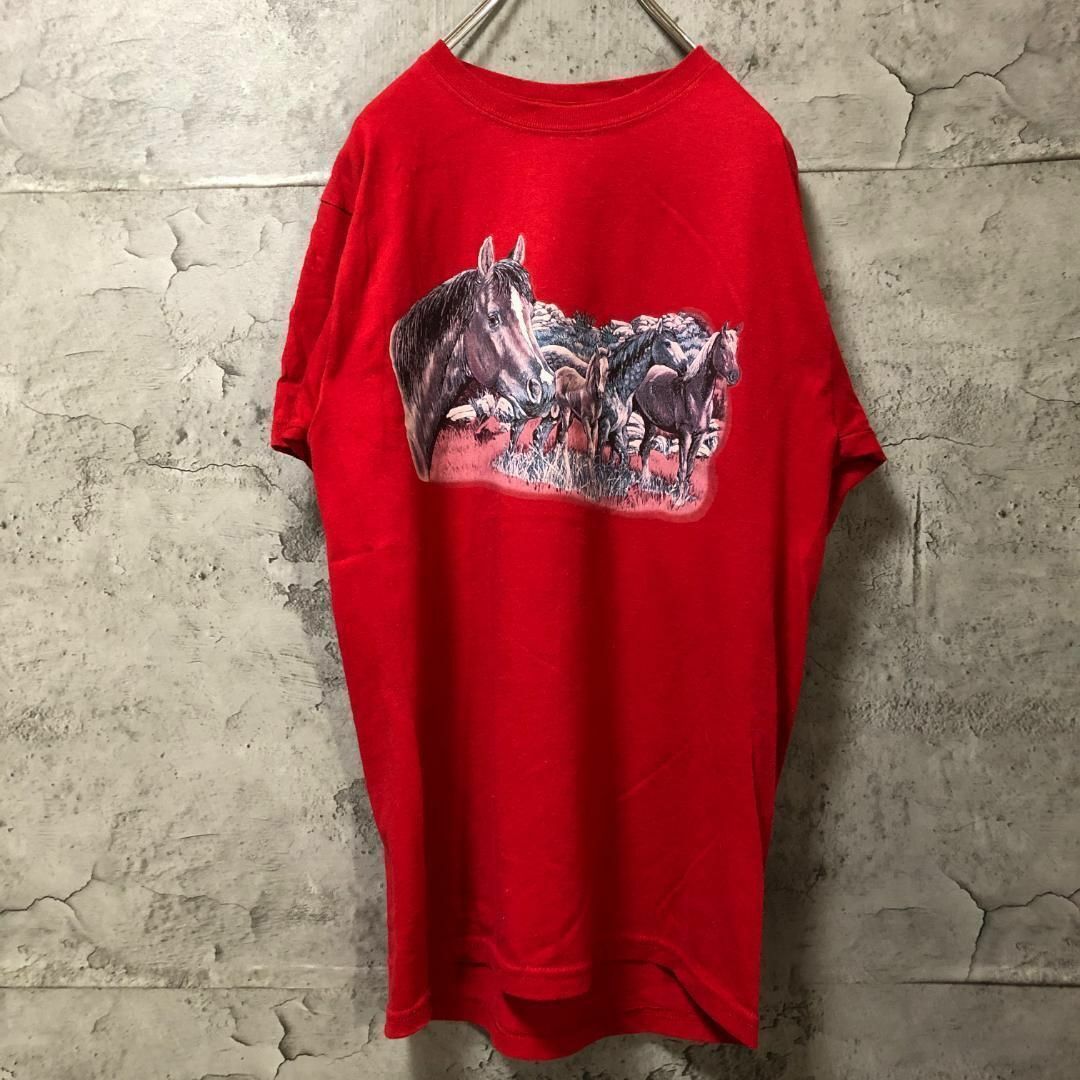 JERZEES(ジャージーズ)のウマ 馬 アニマル USA輸入 雰囲気抜群 Tシャツ メンズのトップス(Tシャツ/カットソー(半袖/袖なし))の商品写真