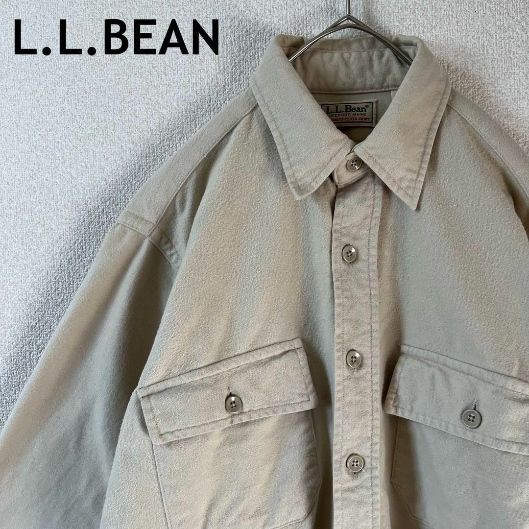 L.L.Bean(エルエルビーン)のQ2 Ｌ.Ｌ.bean USA製 コットンシャツ　ネルシャツ　長袖　Mメンズ メンズのトップス(Tシャツ/カットソー(七分/長袖))の商品写真