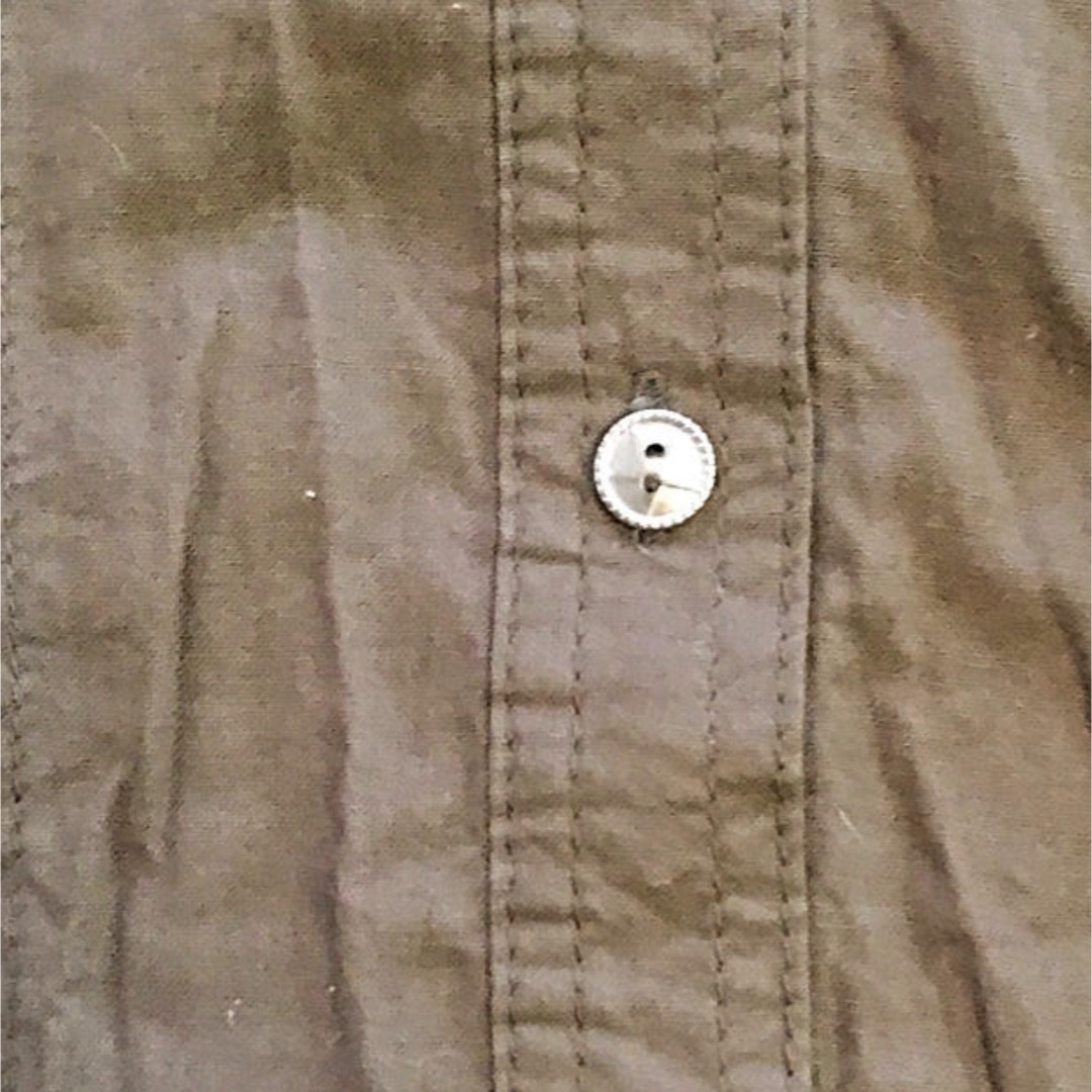 未使用 カーキ シャツ 七分袖シャツ ミリタリーシャツ レディースのトップス(シャツ/ブラウス(長袖/七分))の商品写真