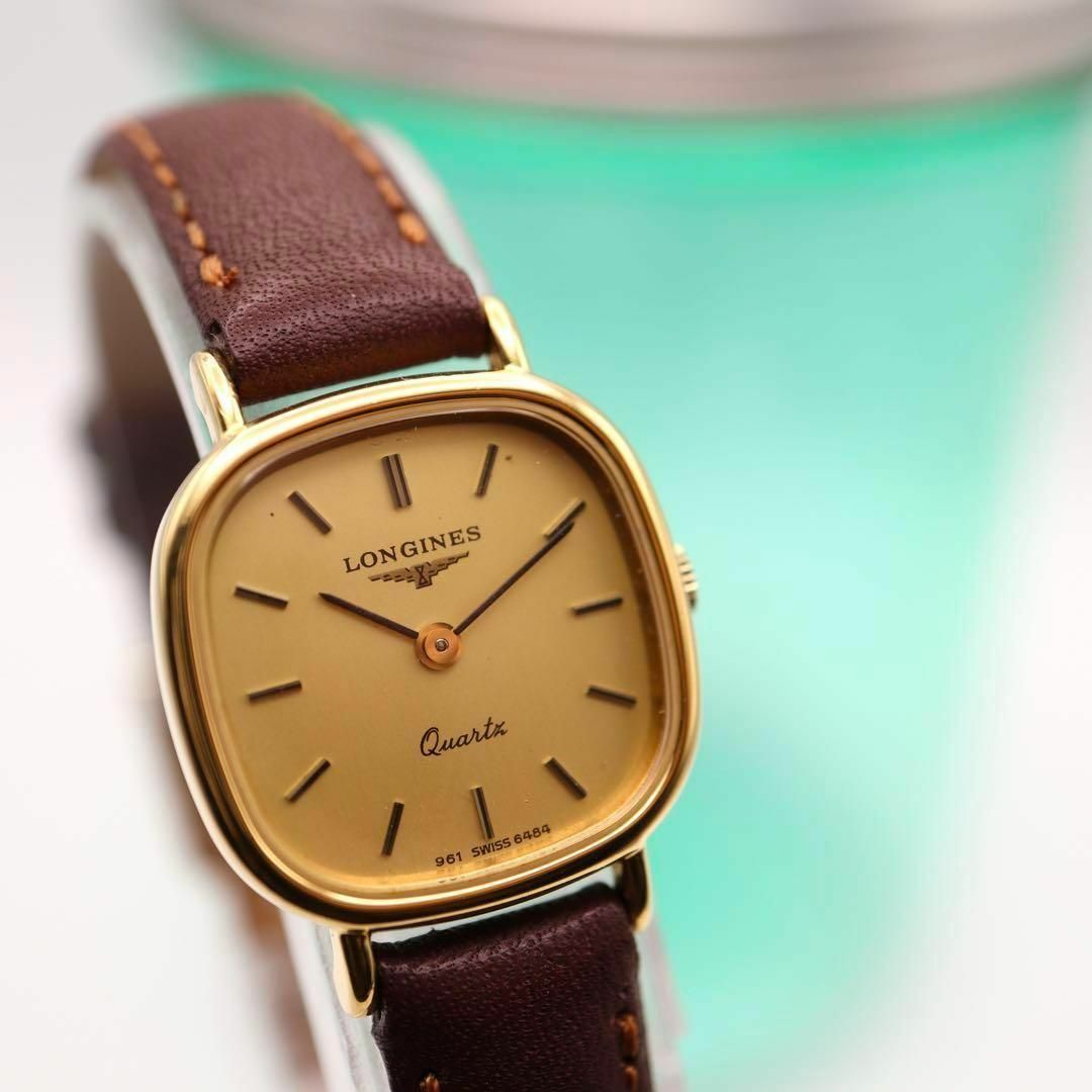 LONGINES(ロンジン)の美品！LONGINES ゴールド スクエア クォーツ レディース腕時計 539 レディースのファッション小物(腕時計)の商品写真