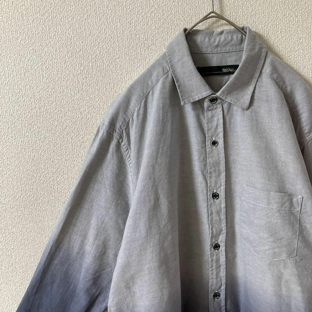 M3 グラデーションシャツ　長袖　グランジ　Ｌメンズ コットン　ストリート メンズのトップス(Tシャツ/カットソー(七分/長袖))の商品写真