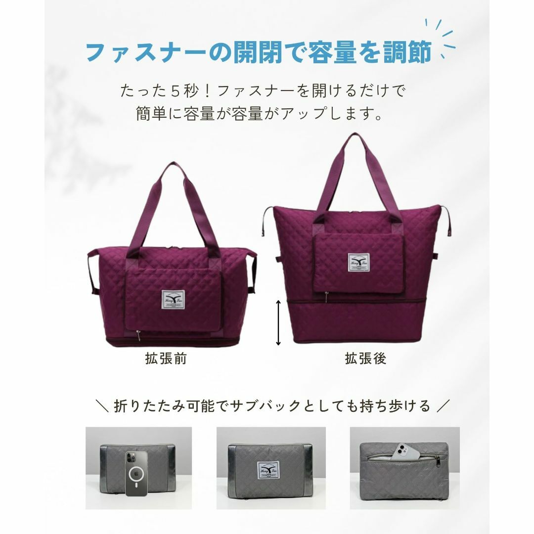 【色: キルト　レッド】ColoriL 旅行 バッグ ボストンバッグ トラベルバ その他のその他(その他)の商品写真