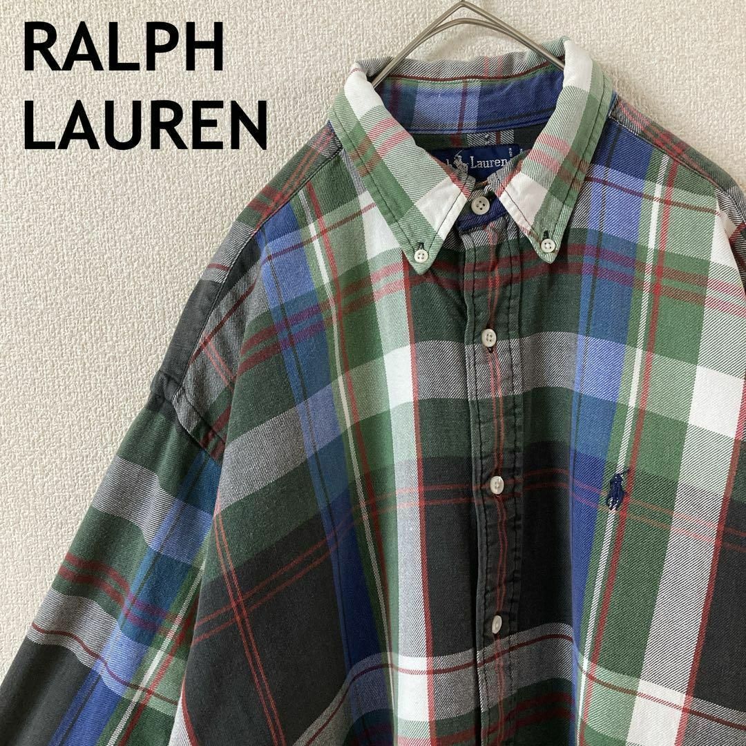 Ralph Lauren(ラルフローレン)のS1 ラルフローレン　big shirt チェック柄シャツ　長袖　大きめMメンズ メンズのトップス(Tシャツ/カットソー(七分/長袖))の商品写真