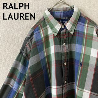 ラルフローレン(Ralph Lauren)のS1 ラルフローレン　big shirt チェック柄シャツ　長袖　大きめMメンズ(Tシャツ/カットソー(七分/長袖))