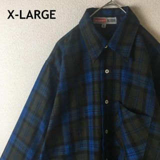 XLARGE - J2 エクストララージ　チェックシャツ　ネルシャツ　長袖　Sメンズ　ストリート