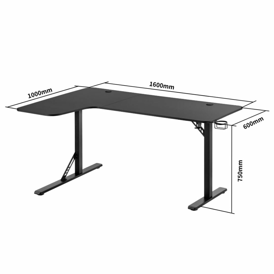 Alterzone ゲーミングデスク L字型 幅160cm PCデスク デスク  インテリア/住まい/日用品のオフィス家具(オフィス/パソコンデスク)の商品写真