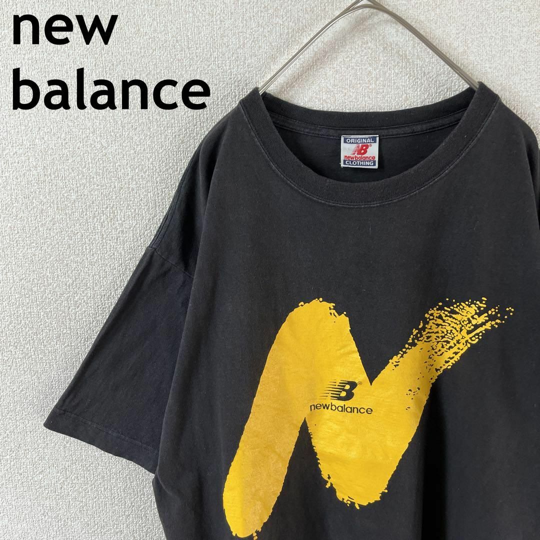 New Balance(ニューバランス)のV3 ニューバランス　tシャツ 半袖　プリントロゴ　黒　Mメンズ　ゆったり メンズのトップス(Tシャツ/カットソー(半袖/袖なし))の商品写真