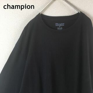 Champion - H2チャンピオン　ロンTEE Tシャツ 半袖　リブあり　アジア2XLメンズ　黒