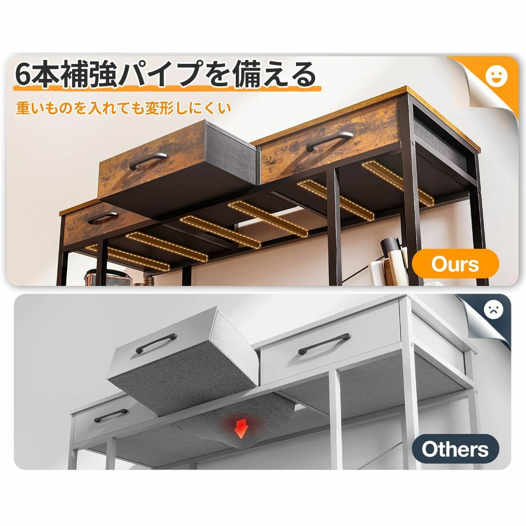 【色: ビンテージ】ODK 机 pcデスク パソコンデスク 幅120cm ゲーミ インテリア/住まい/日用品のオフィス家具(オフィス/パソコンデスク)の商品写真