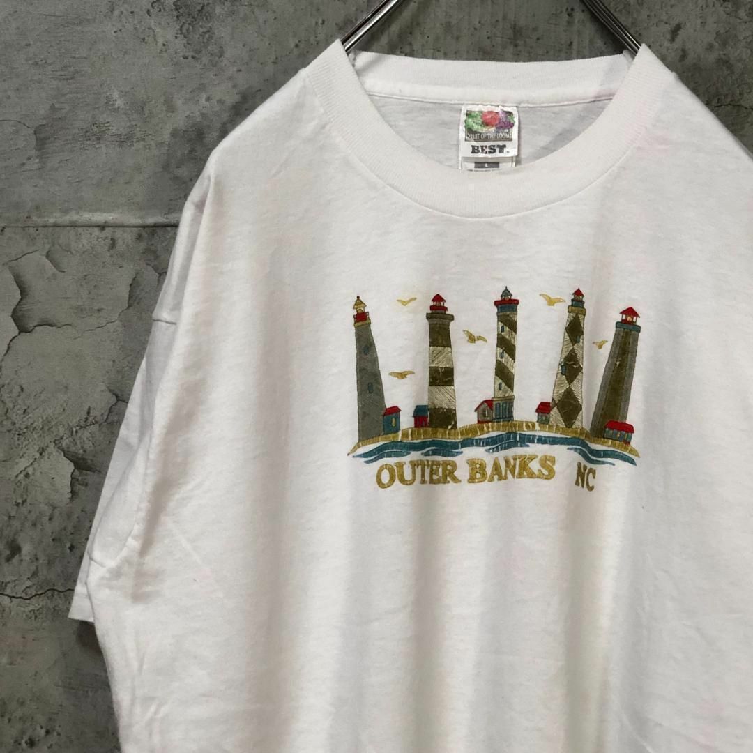 OUTER BANKS NC 灯台 ヴィンテージ 波 Tシャツ メンズのトップス(Tシャツ/カットソー(半袖/袖なし))の商品写真