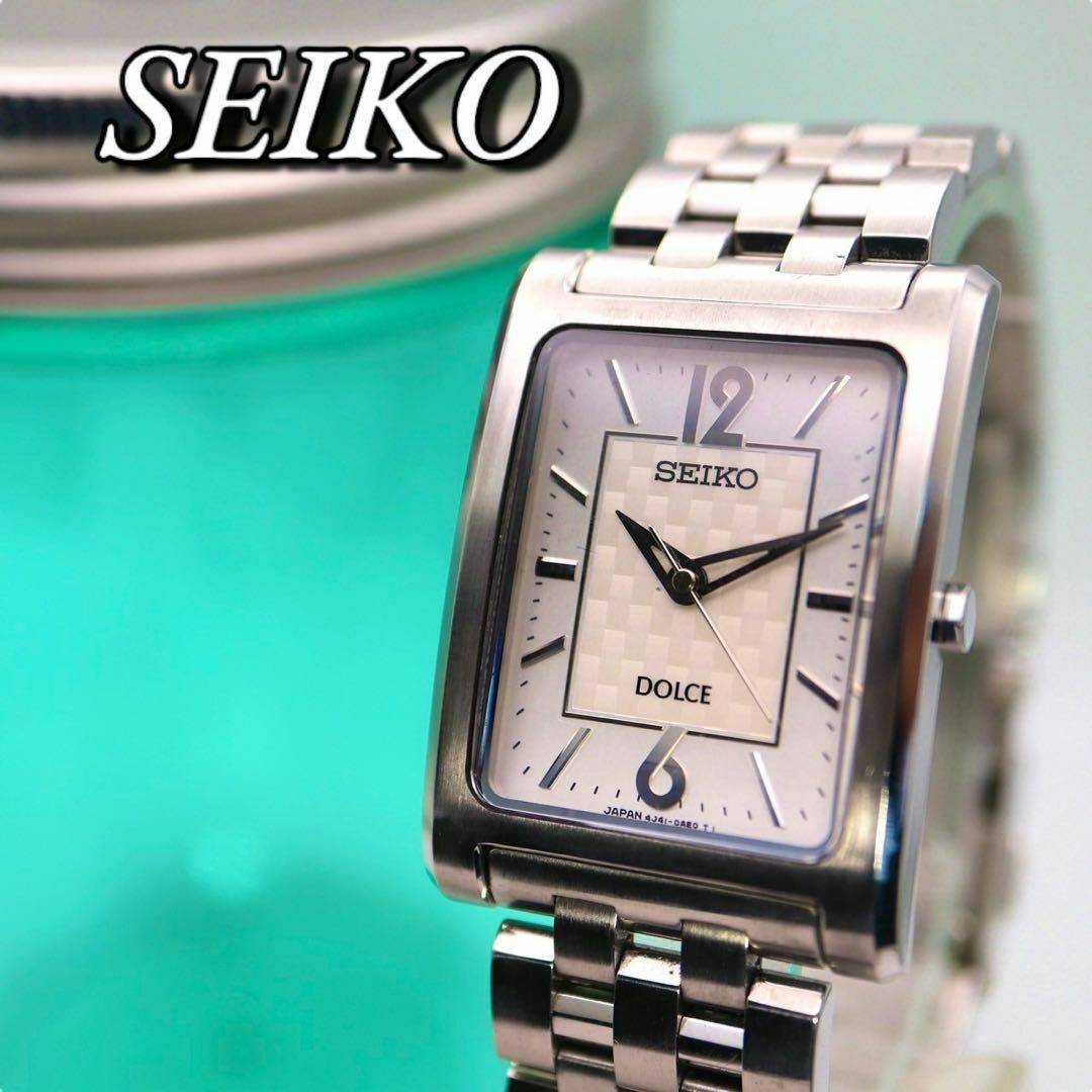 SEIKO(セイコー)の美品 SEIKO DOLCE スクエア シルバー クォーツ メンズ腕時計 817 レディースのファッション小物(腕時計)の商品写真