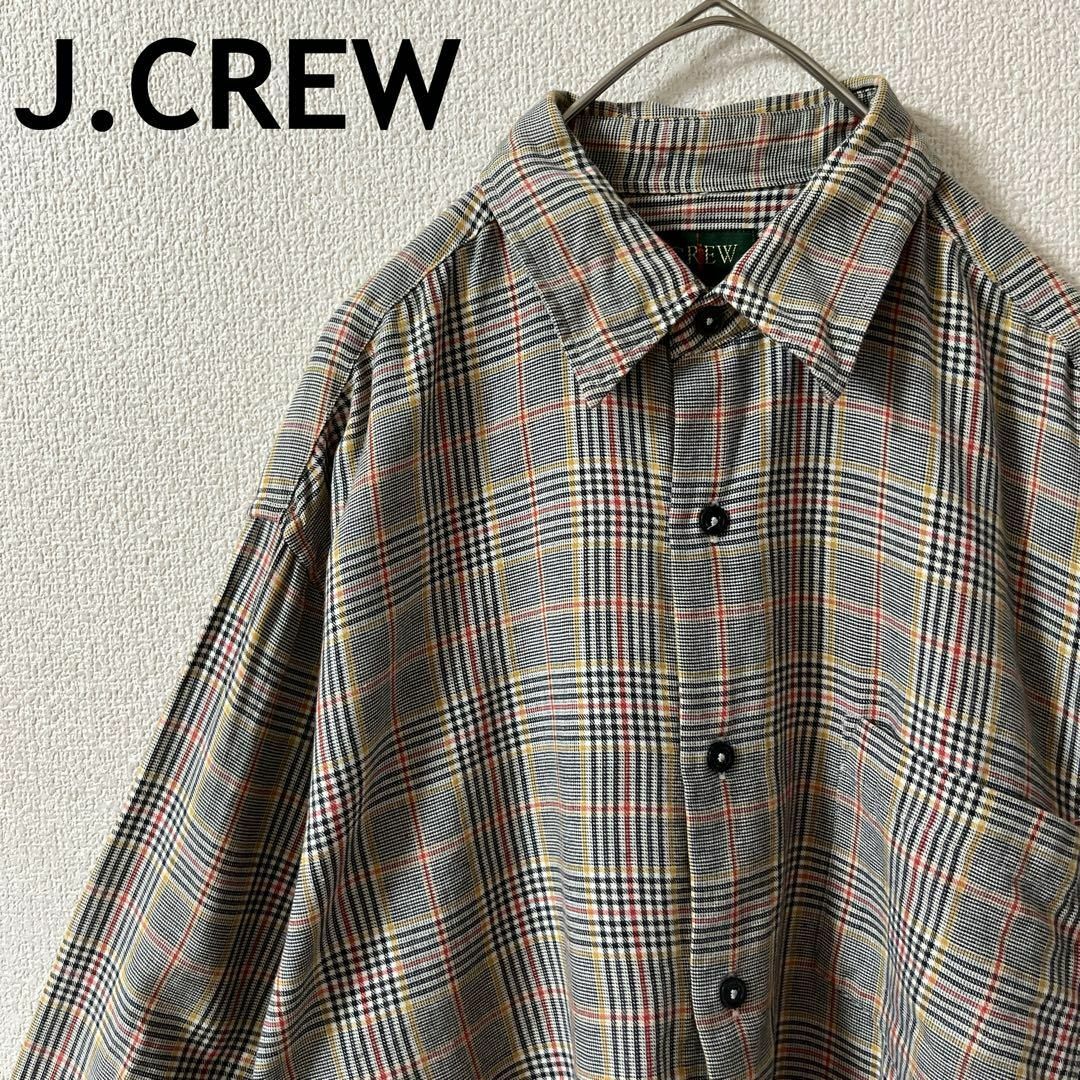 J.Crew(ジェイクルー)のI1 J.CREW 90sマルチチェックシャツ 長袖　大きめSメンズ　巨人タグ メンズのトップス(Tシャツ/カットソー(七分/長袖))の商品写真
