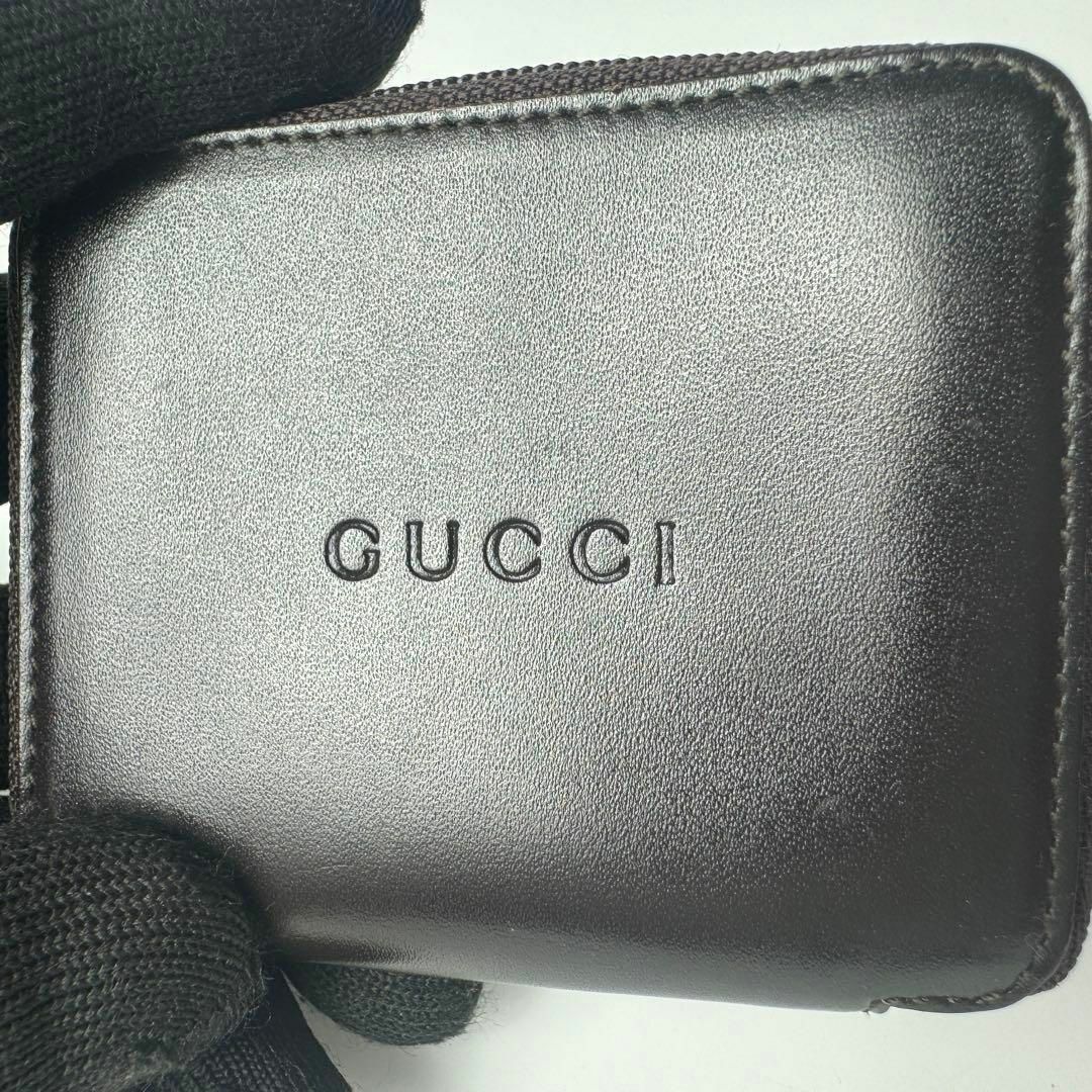 Gucci(グッチ)の【美品】グッチ　ミニコインケース　オールレザー　ダークブラウン メンズのファッション小物(コインケース/小銭入れ)の商品写真