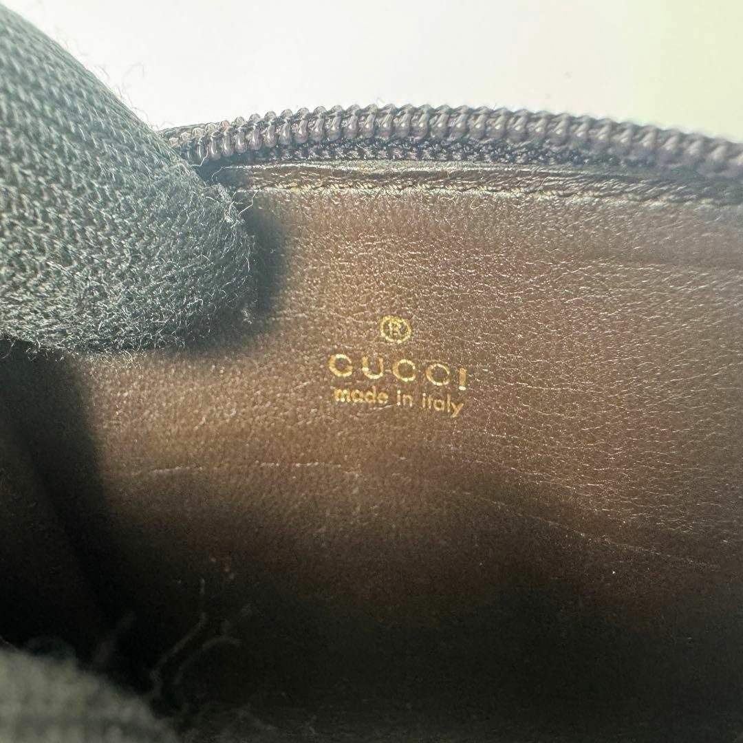 Gucci(グッチ)の【美品】グッチ　ミニコインケース　オールレザー　ダークブラウン メンズのファッション小物(コインケース/小銭入れ)の商品写真