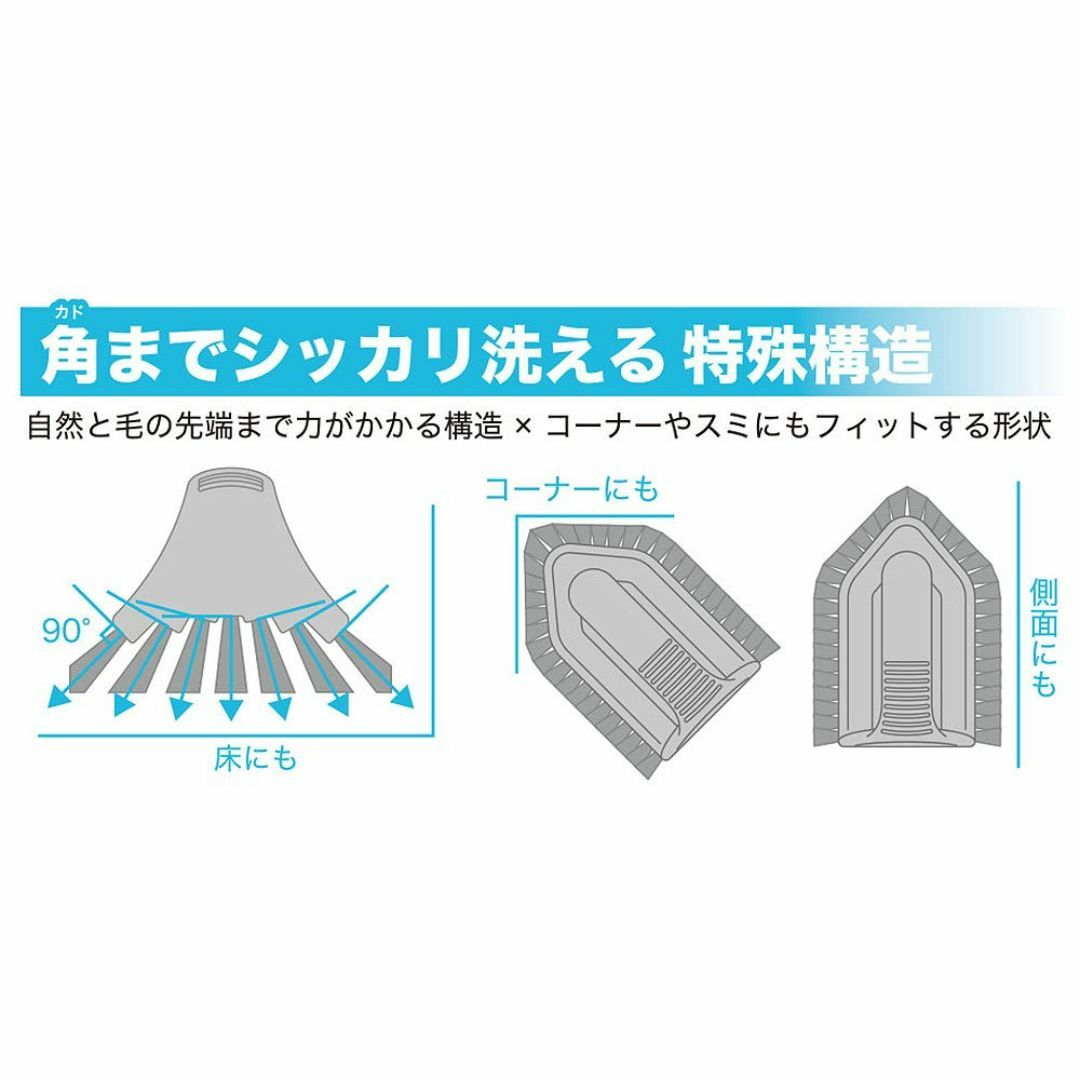 特価セールトルネ ワイズ 角効くバスブラシ ユニットバス用 インテリア/住まい/日用品の日用品/生活雑貨/旅行(日用品/生活雑貨)の商品写真