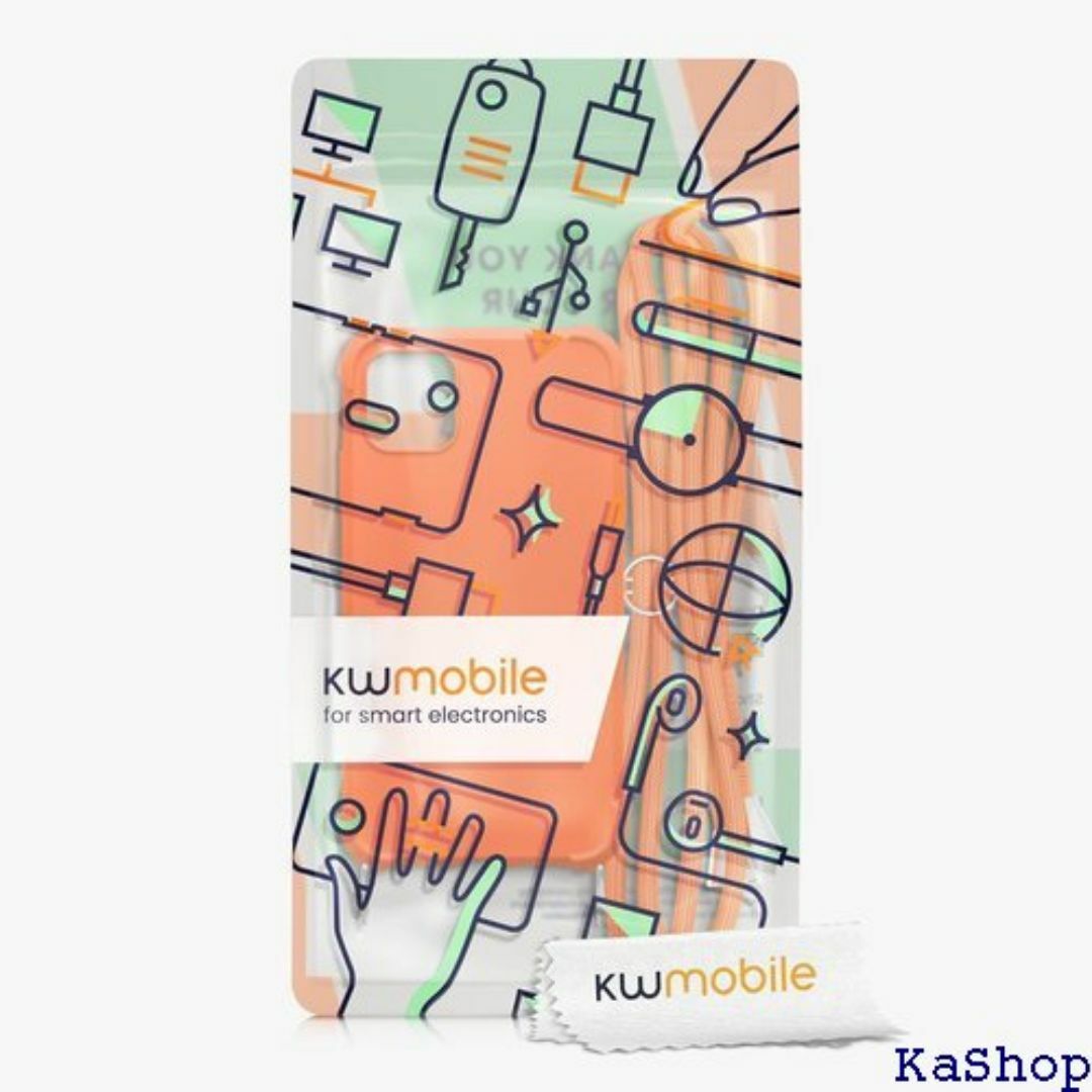 kwmobile スマホショルダー 対応: Apple カ ー オレンジ 125 スマホ/家電/カメラのスマホ/家電/カメラ その他(その他)の商品写真