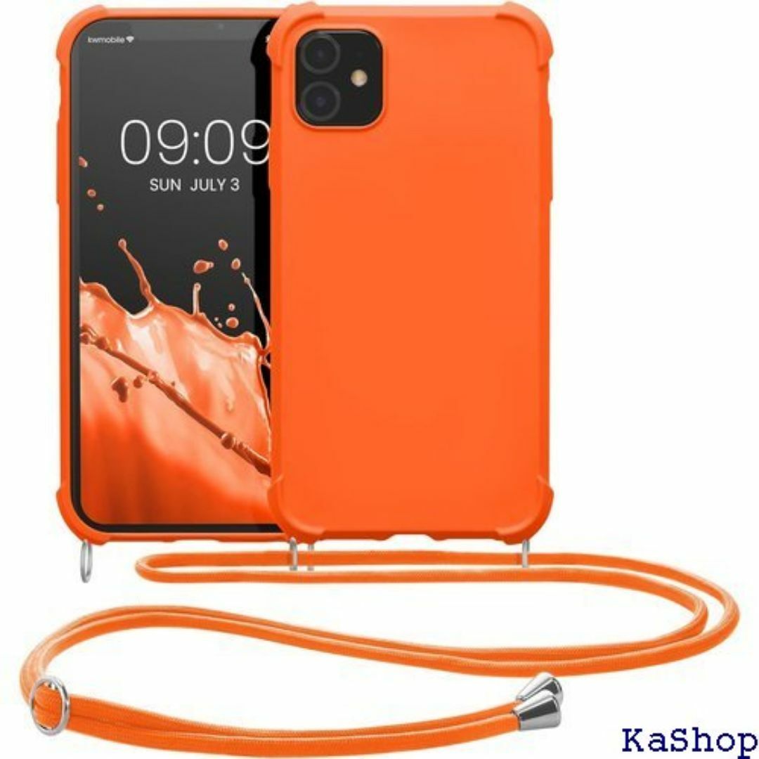 kwmobile スマホショルダー 対応: Apple カ ー オレンジ 125 スマホ/家電/カメラのスマホ/家電/カメラ その他(その他)の商品写真