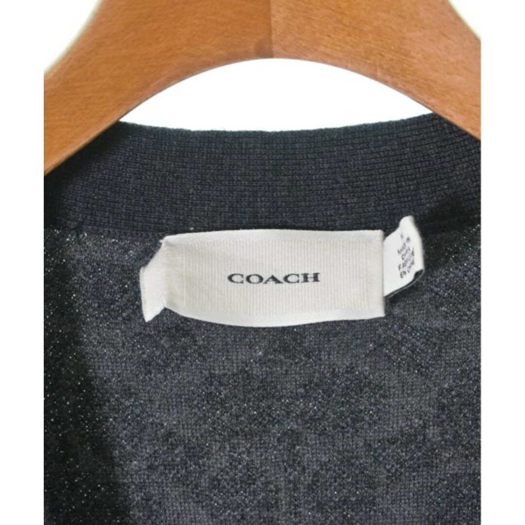 COACH(コーチ)のCOACH コーチ カーディガン M グレー(総柄) 【古着】【中古】 メンズのトップス(カーディガン)の商品写真