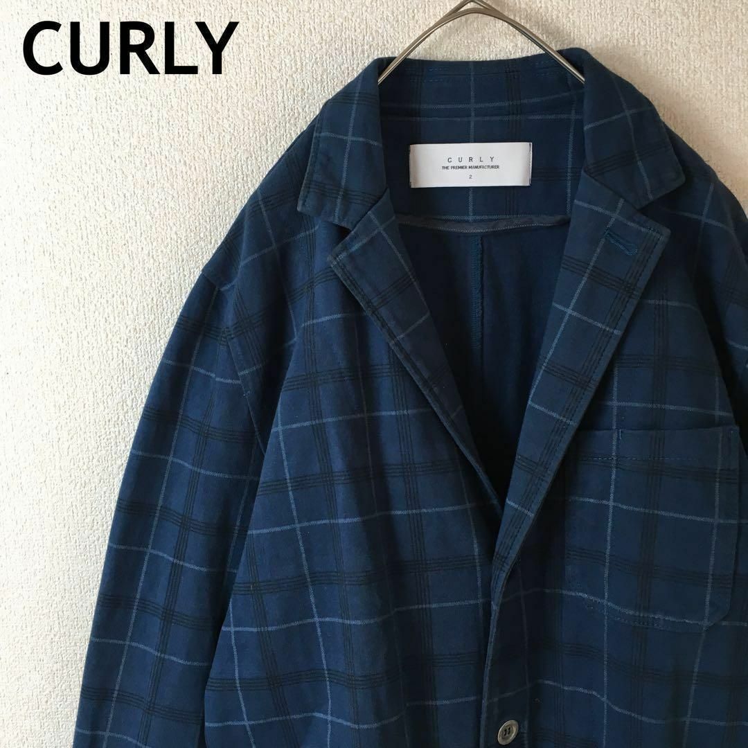 CURLY&Co.(カーリー)のZ1 カーリー　チェックジャケット　コットン　Mメンズ アウター　ゆったり メンズのジャケット/アウター(テーラードジャケット)の商品写真