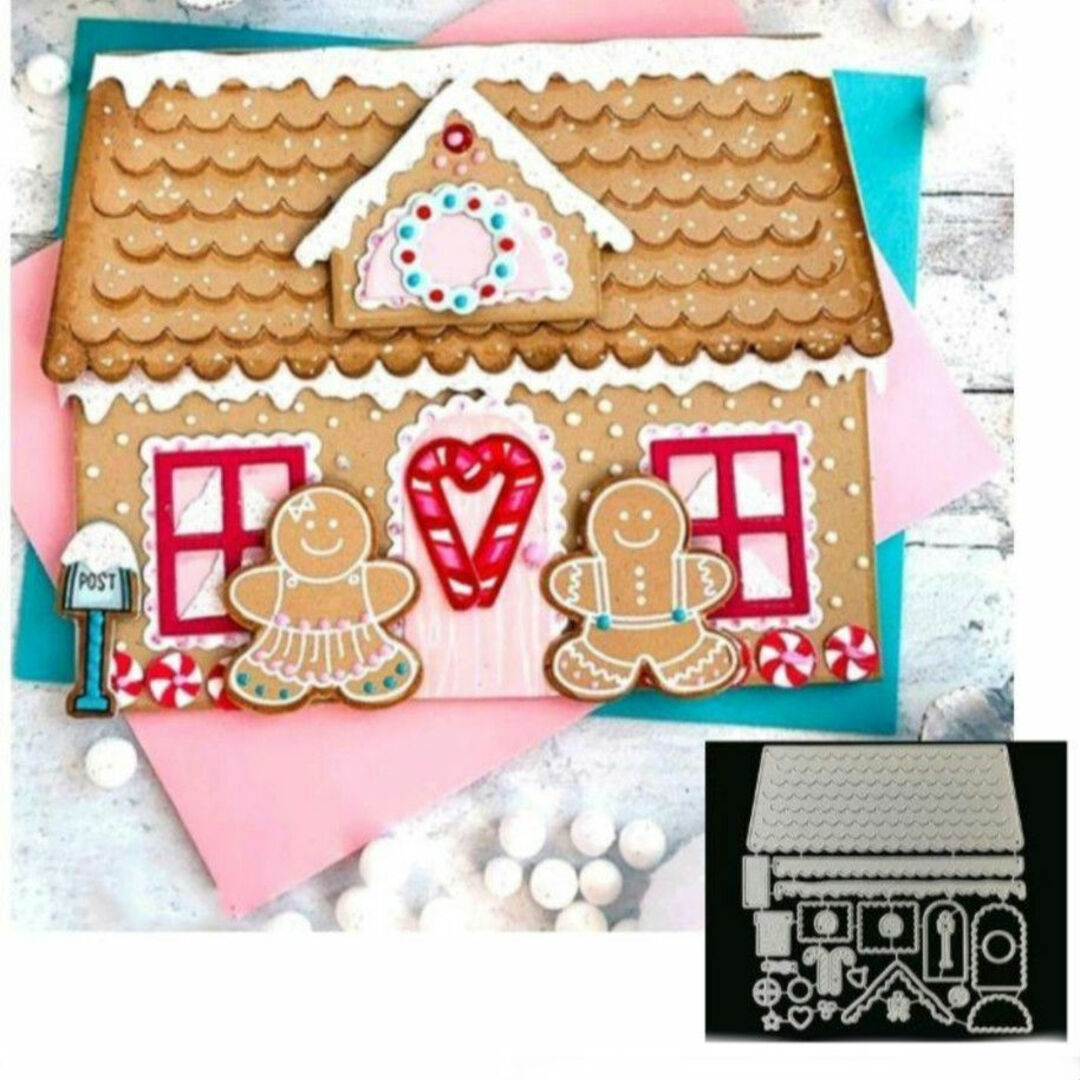お菓子の家 カッティングダイ ハンドメイドの素材/材料(型紙/パターン)の商品写真