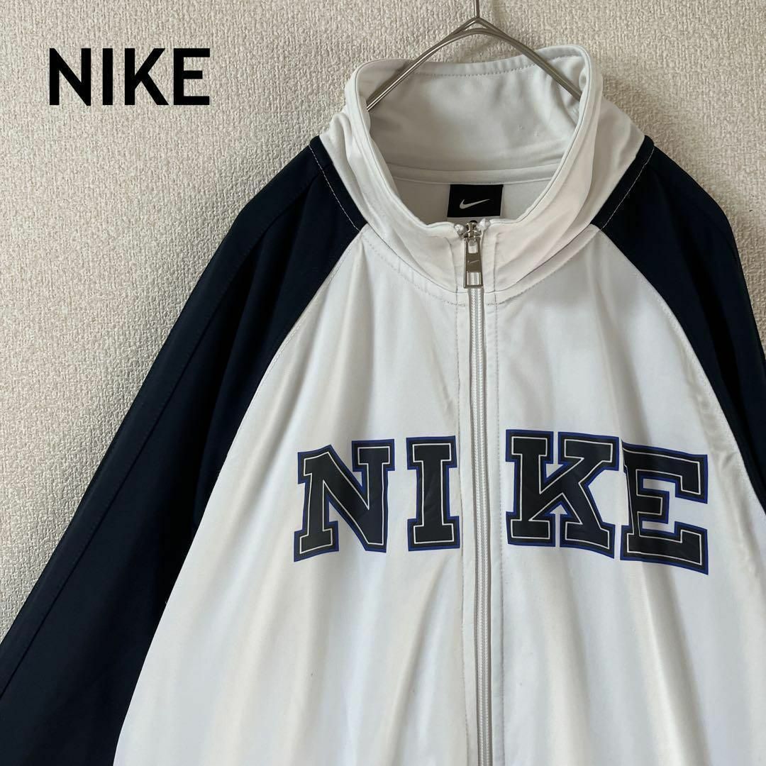 NIKE(ナイキ)のJ1ナイキ　ジップアップジャケット　ジャージ　ナイキロゴ　バイカラー　Ｌメンズ スポーツ/アウトドアのサッカー/フットサル(ウェア)の商品写真