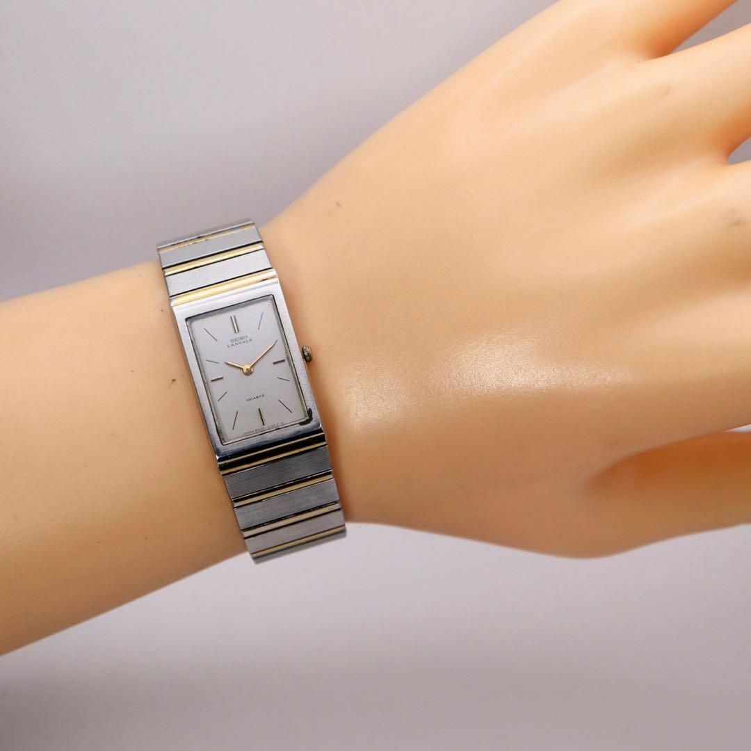 SEIKO(セイコー)の良品 SEIKO LASSALE スクエア シルバー×ゴールド 腕時計 824 レディースのファッション小物(腕時計)の商品写真