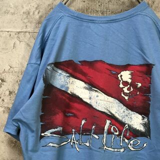 Salt Life 海賊旗 バックプリント USA輸入 ビック Tシャツ(Tシャツ/カットソー(半袖/袖なし))