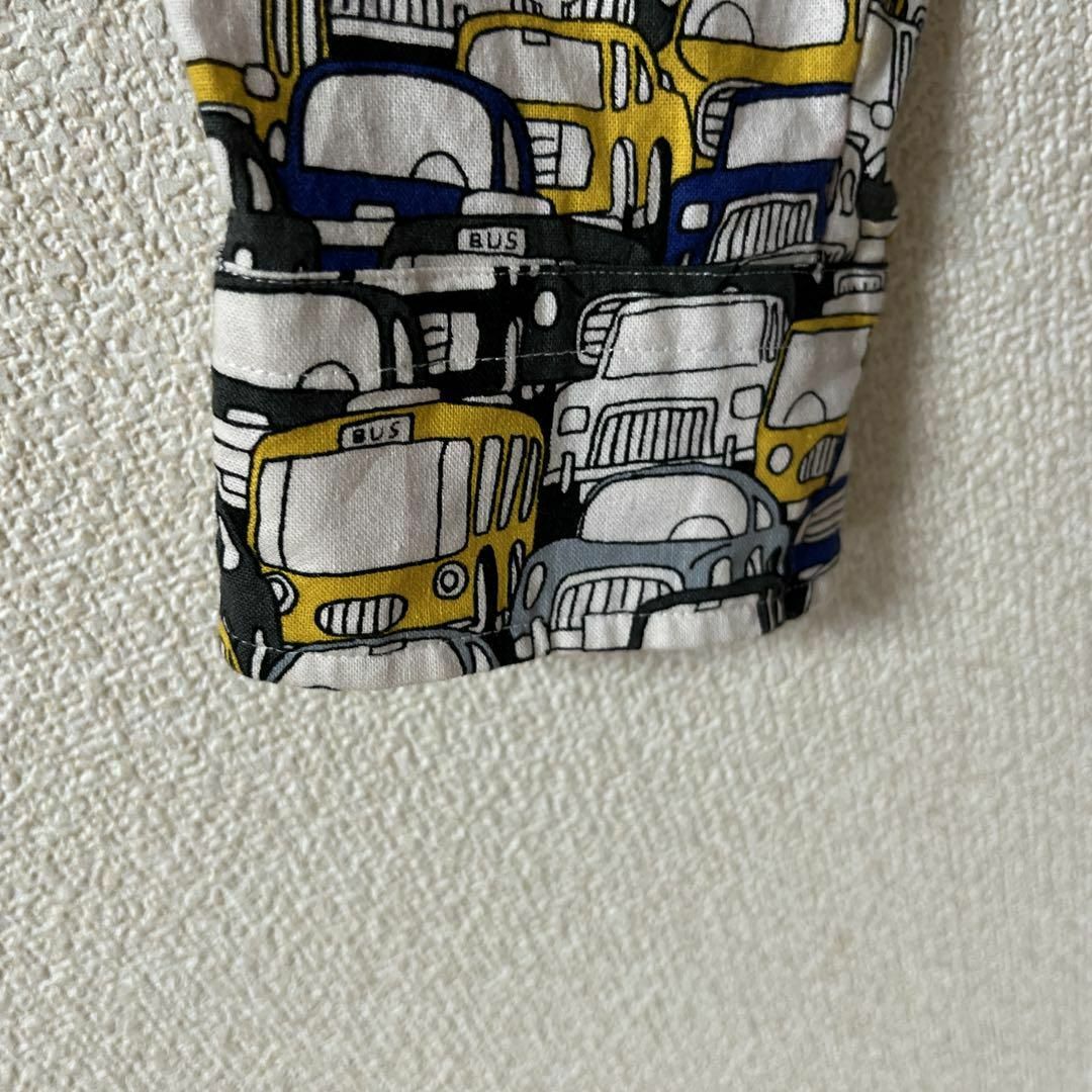 I1 車柄シャツ　長袖　ボタンダウン　コットン　日本製　渋滞　すし詰めMメンズ メンズのトップス(Tシャツ/カットソー(七分/長袖))の商品写真