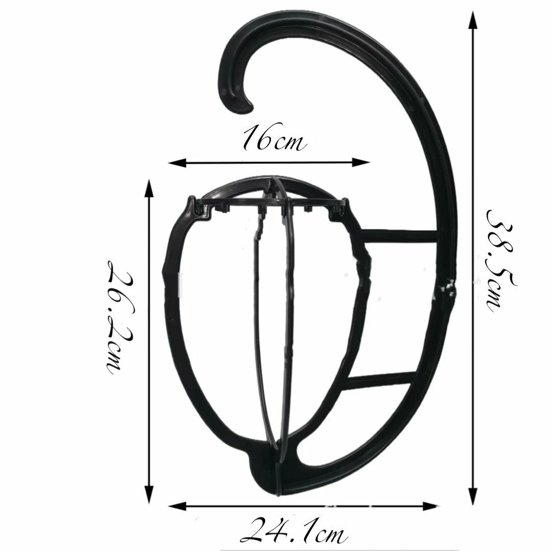 ブラック 黒 3個セット ウィッグハンガー ウィッグ掛け 帽子掛け コスプレ レディースのウィッグ/エクステ(その他)の商品写真
