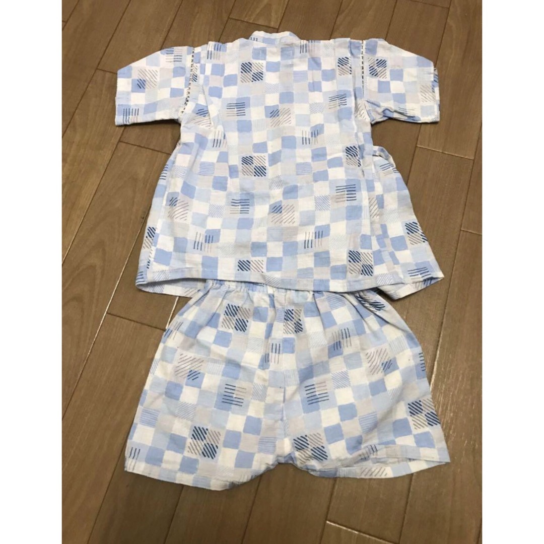 和ごころじんべい　甚平　ブルー　水色　セットアップ　 キッズ/ベビー/マタニティのキッズ服男の子用(90cm~)(甚平/浴衣)の商品写真