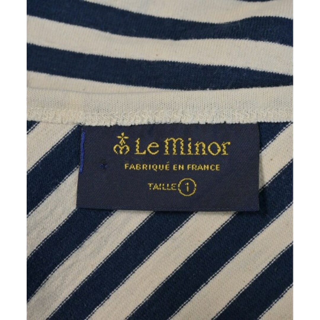 Le Minor(ルミノア)のLe minor Tシャツ・カットソー 1(S位) 紺xアイボリー(ボーダー) 【古着】【中古】 レディースのトップス(カットソー(半袖/袖なし))の商品写真