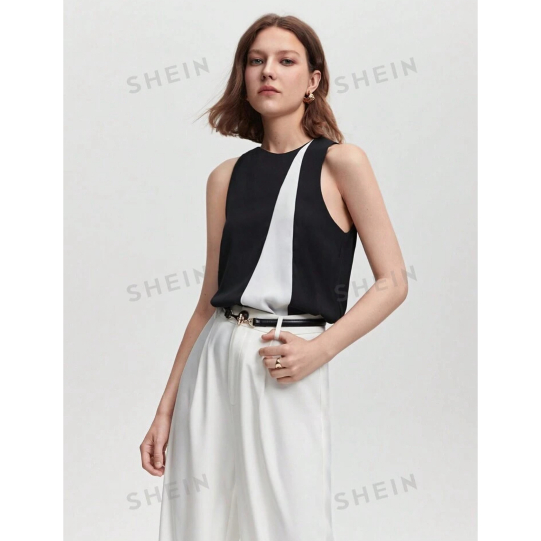 SHEIN(シーイン)のSHEIN ノースリーブ　トップス レディースのトップス(カットソー(半袖/袖なし))の商品写真