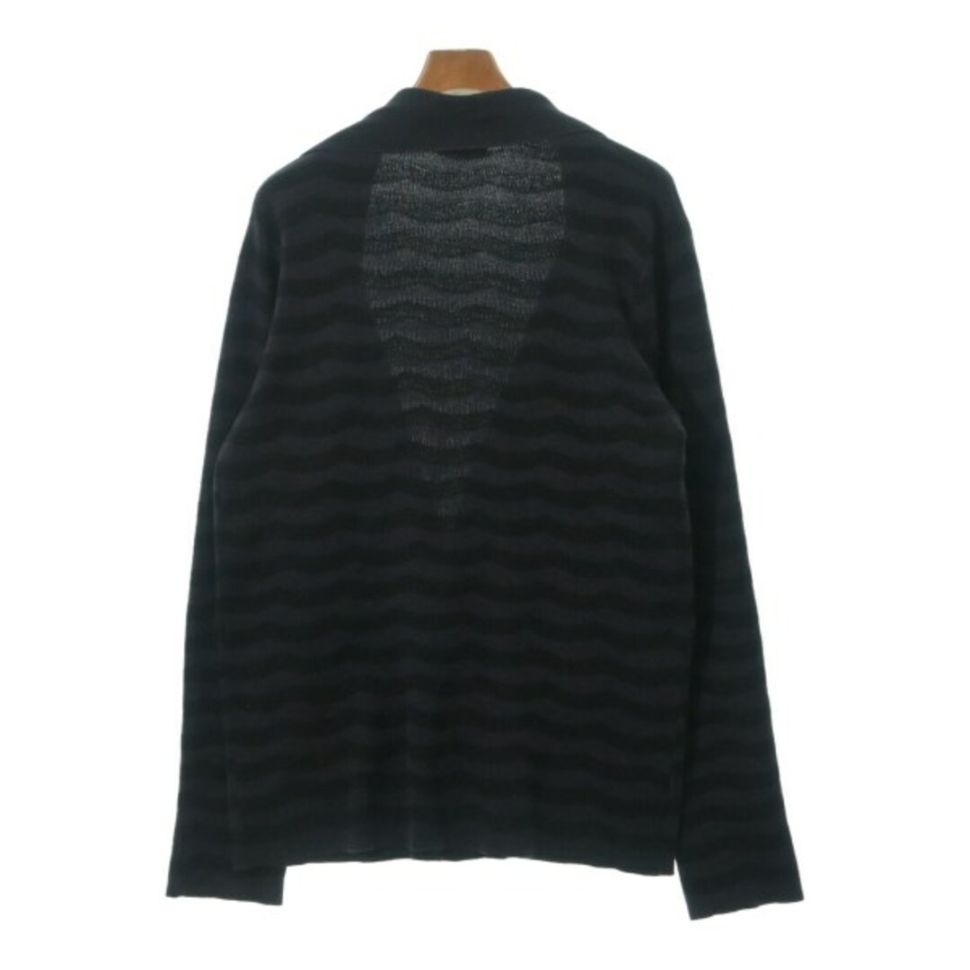 DRIES VAN NOTEN(ドリスヴァンノッテン)のDRIES VAN NOTEN カーディガン S 黒x紺系(ボーダー) 【古着】【中古】 メンズのトップス(カーディガン)の商品写真