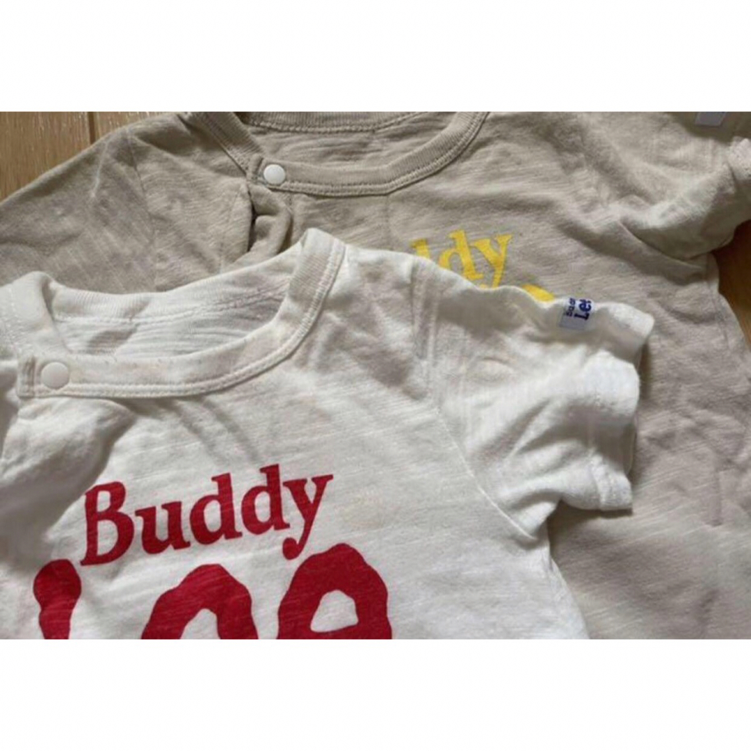 Buddy Lee(バディーリー)のBaddy Lee 半袖ロンパース 前開き　60-70  ホワイト　ベージュ　 キッズ/ベビー/マタニティのベビー服(~85cm)(ロンパース)の商品写真