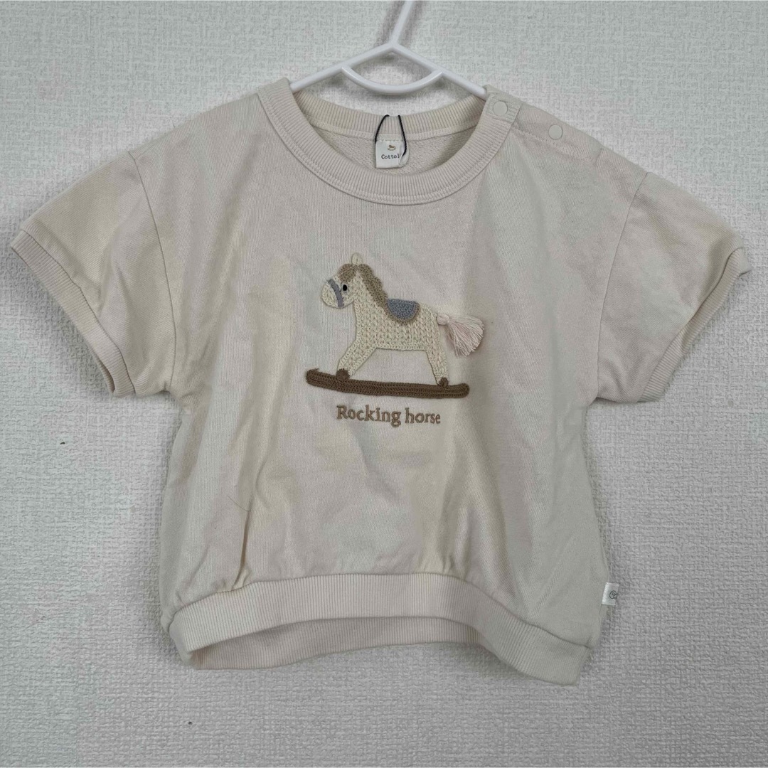 バースデイ(バースデイ)のcottoli 木馬 刺繍 Tシャツ キッズ/ベビー/マタニティのキッズ服女の子用(90cm~)(Tシャツ/カットソー)の商品写真