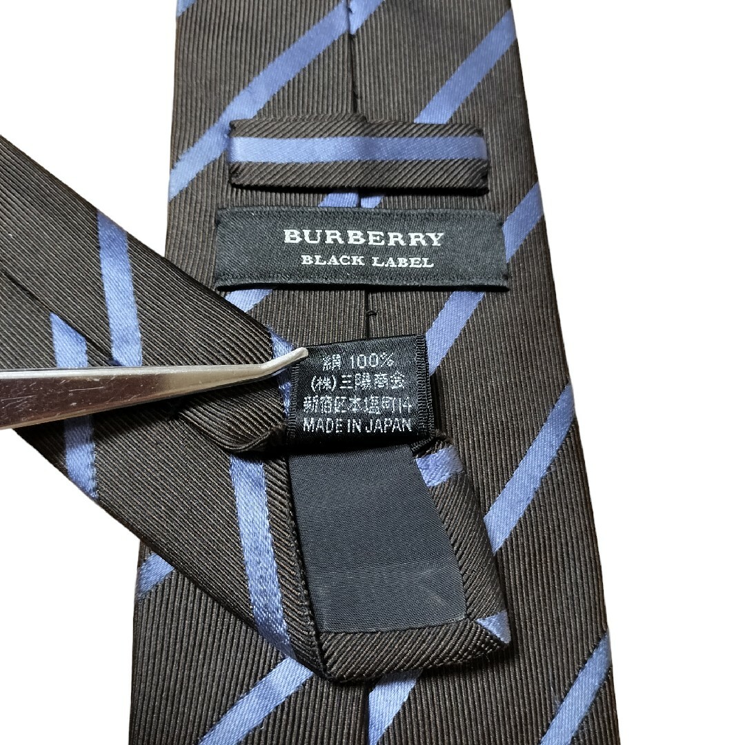 BURBERRY BLACK LABEL(バーバリーブラックレーベル)の【BURBERRY BLACK LABEL】ブラウン系　ストライプ　日本製 メンズのファッション小物(ネクタイ)の商品写真