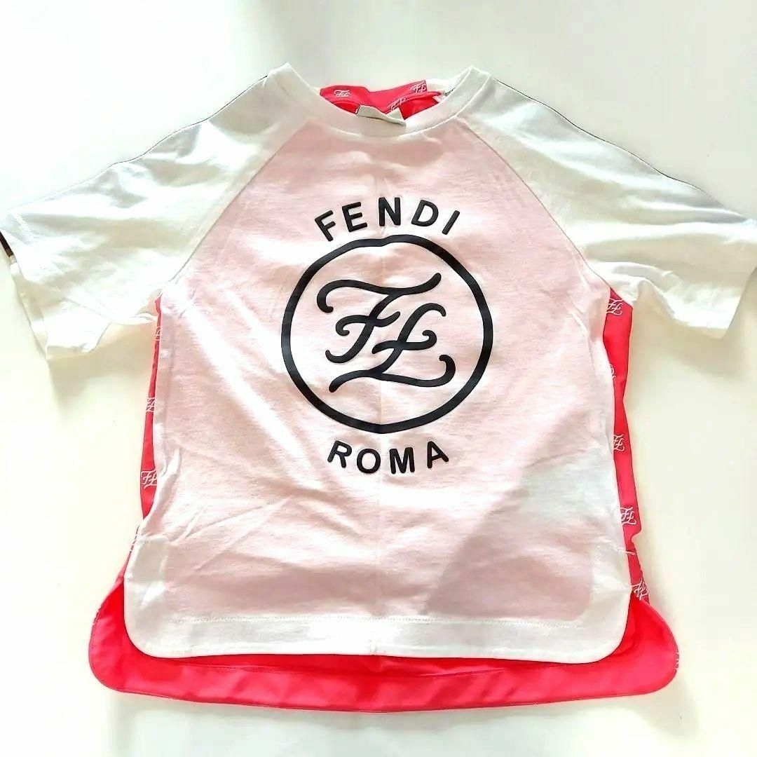 FENDI(フェンディ)の新品 FENDI kids ズッカ柄 Tshirt Tシャツ 8A ユニセックス キッズ/ベビー/マタニティのキッズ服男の子用(90cm~)(Tシャツ/カットソー)の商品写真