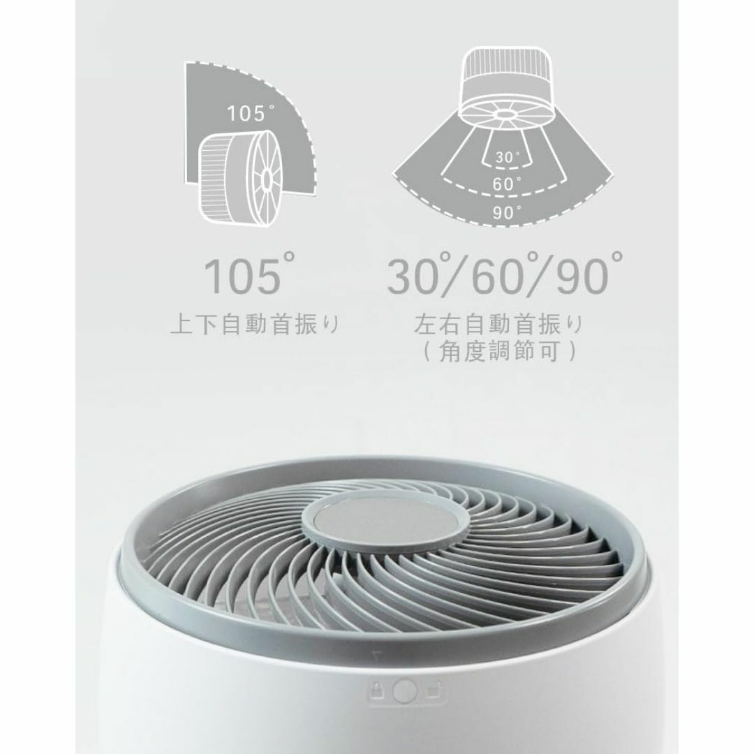 節電対策&静音】 XVOOX サーキュレーター 扇風機 自動360°首