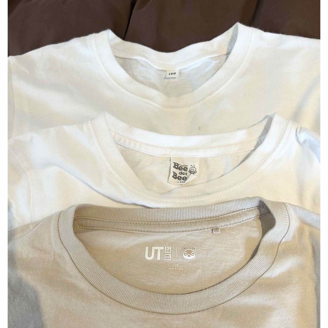 UNIQLO(ユニクロ)のユニクロ無印Bee130キッズTシャツ3着セット キッズ/ベビー/マタニティのキッズ服男の子用(90cm~)(Tシャツ/カットソー)の商品写真