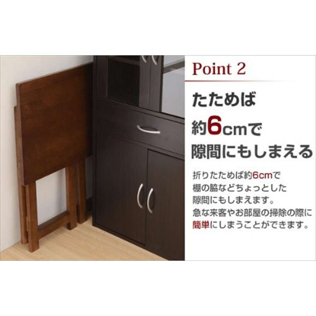 【色: ブラウン】山善(YAMAZEN) 天然木折りたたみデスク(幅80 奥行4 インテリア/住まい/日用品のオフィス家具(オフィス/パソコンデスク)の商品写真