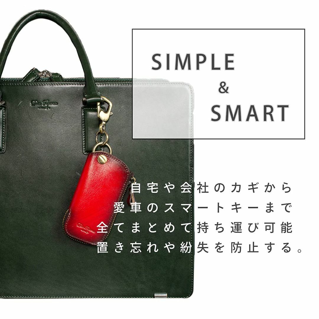 【色:レッド】[Dom Teporna Italy] キーケース 鍵 スマートキ メンズのバッグ(その他)の商品写真