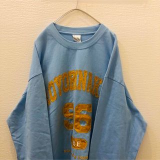 フリークスストア(FREAK'S STORE)の【Kaoyorinakami】 ロンT  薄手スウェット　古着　水色　M(スウェット)