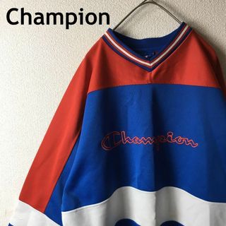 チャンピオン(Champion)のB2 チャンピオン　ポリスウェット　長袖　Mメンズ　ゆったり　マルチカラー90s(スウェット)