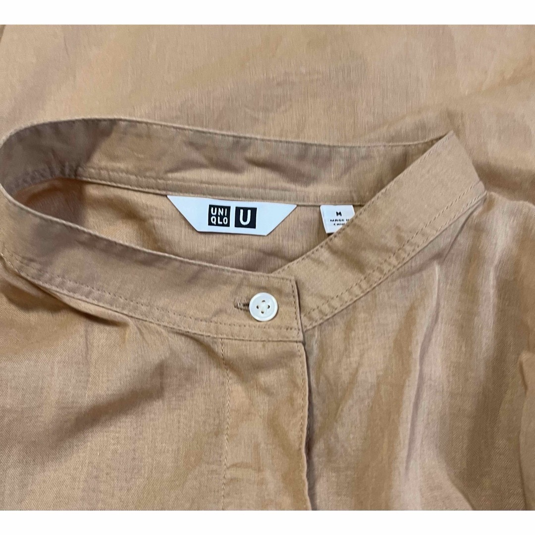 UNIQLO(ユニクロ)のUNIQLO シアーバンドカラーシャツ　M レディースのトップス(シャツ/ブラウス(長袖/七分))の商品写真